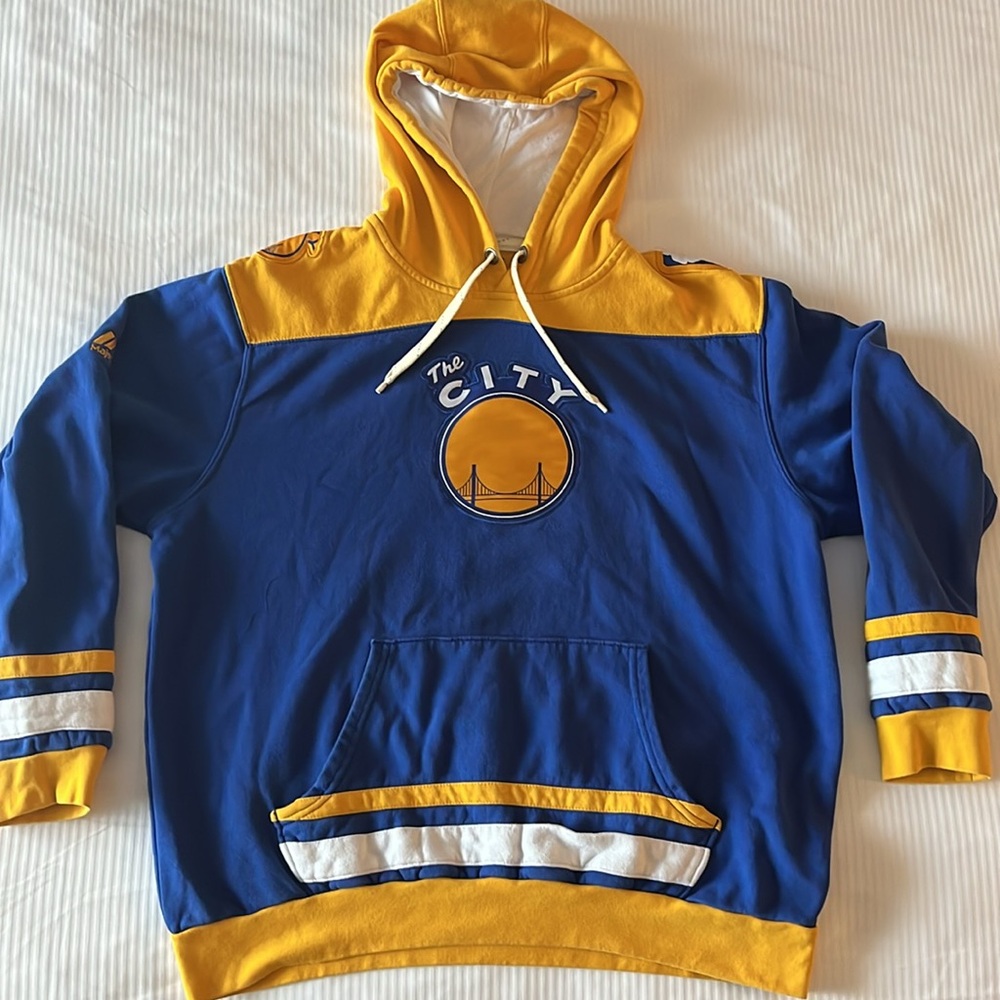 NBA Hardwood Classics Majestic Golden State Warriors Hooded Sweatshirt Large